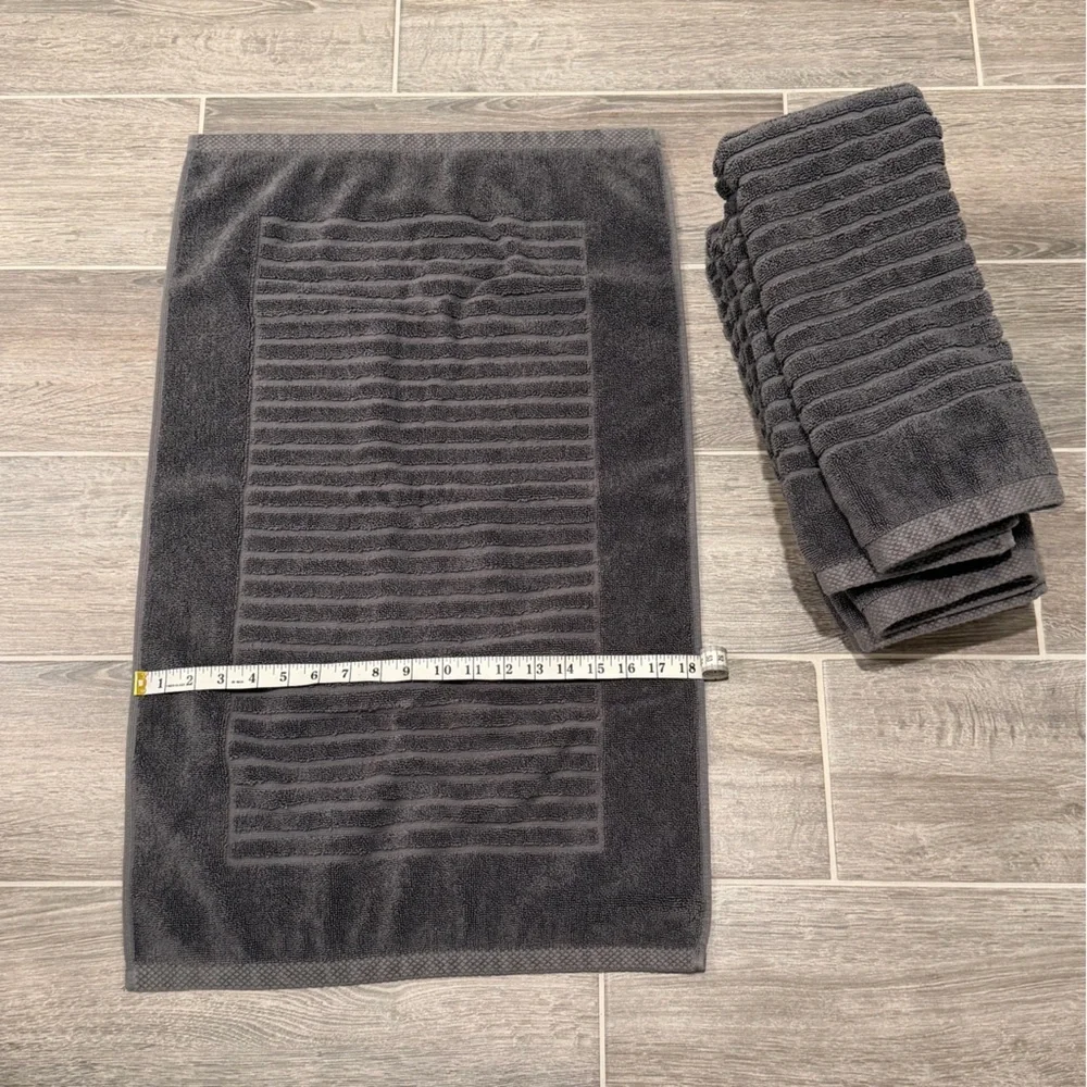 4 Classic Turkish Towels Gray Bathroom Floor Mats 100% Turkish Cotton. 30